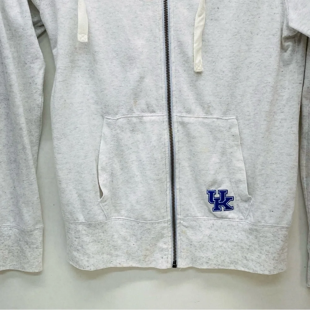 Nike Womens Heathered Gray Small Kentucky Wildcats Full Zip Raglan Hoodie Sports